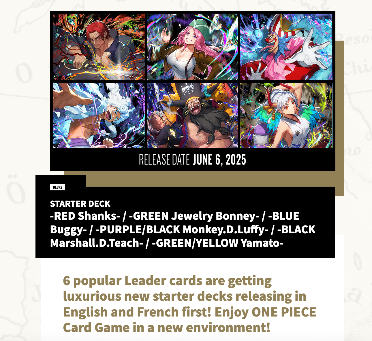 One Piece Starter Decks ST-23 to ST-28