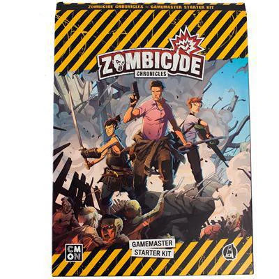 Zombicide Chronicles RPG Game Master Starter Kit cover featuring survivors in a post-apocalyptic setting.