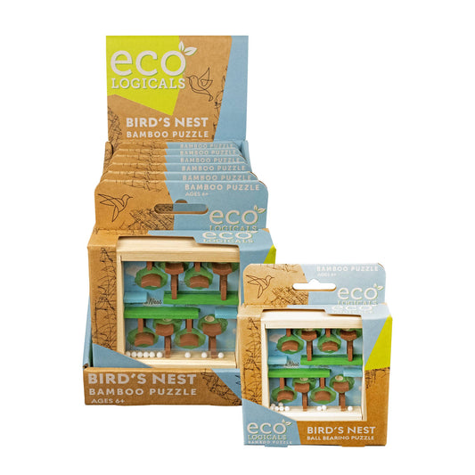 Birds Nest Bamboo puzzle in a cardboard box.