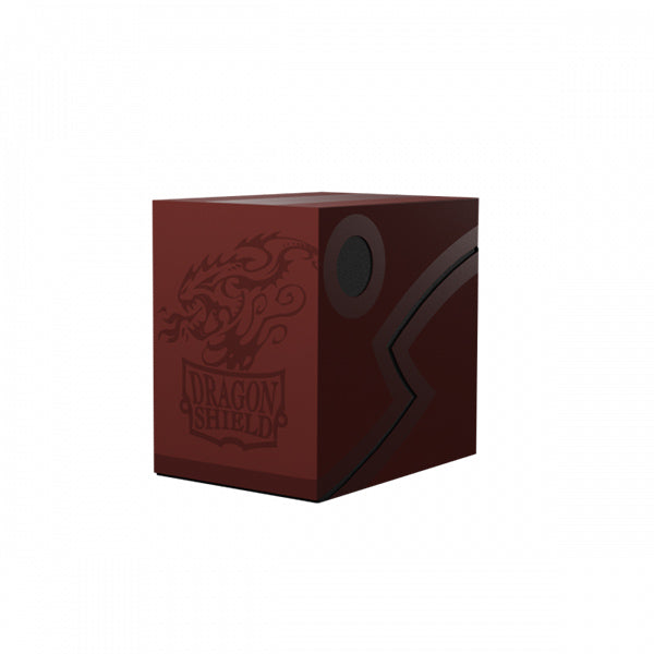 Blood Red/Black Dragon Shield Double Shell Deck Box with dragon design and black accents.