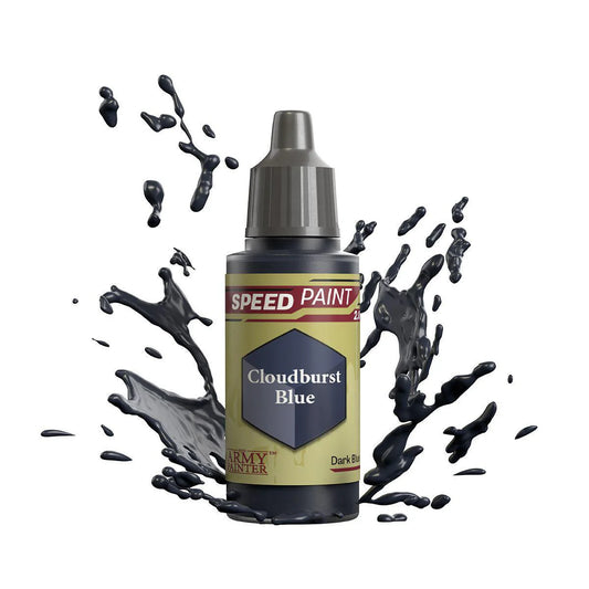 Army Painter Speedpaint Cloudburst Blue bottle for miniature painting and creative projects.