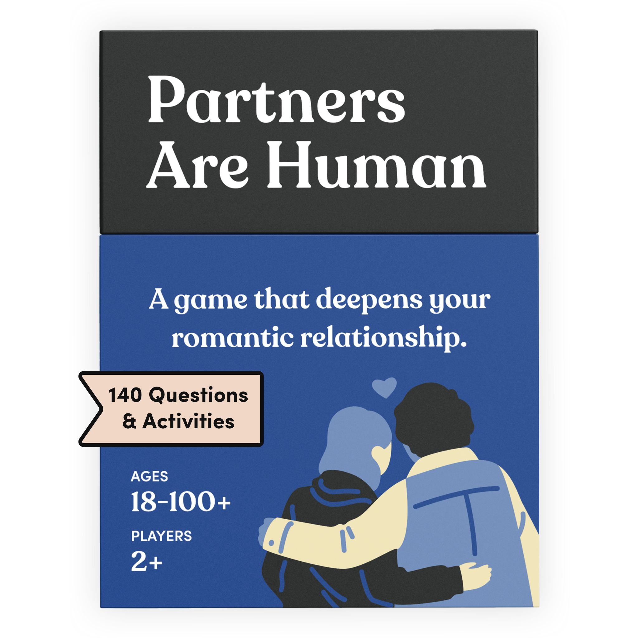 Partners Are Human Couples Edition card game with activity and deep conversation cards for couples.