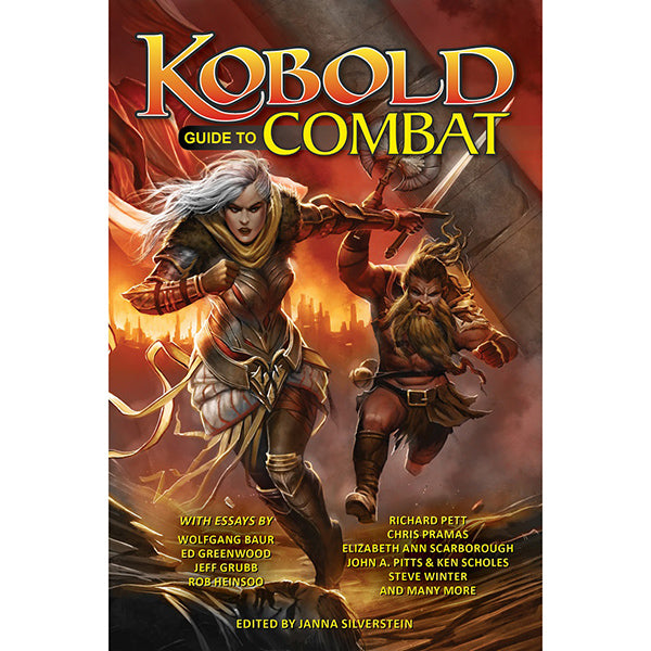 Kobold Guide to Combat cover featuring two armored fantasy characters in a tabletop battle scene.