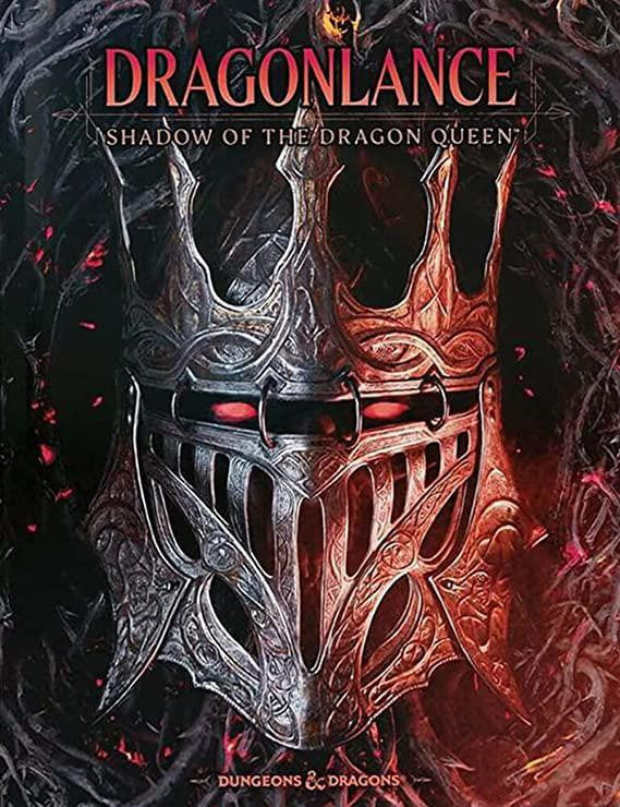 D&D: Dragonlance - Shadow of the Dragon Queen alt cover featuring a crowned helmet symbolizing Krynns Dragon Armies.