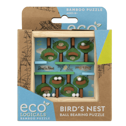 Birds Nest Bamboo puzzle in illustrated packaging.