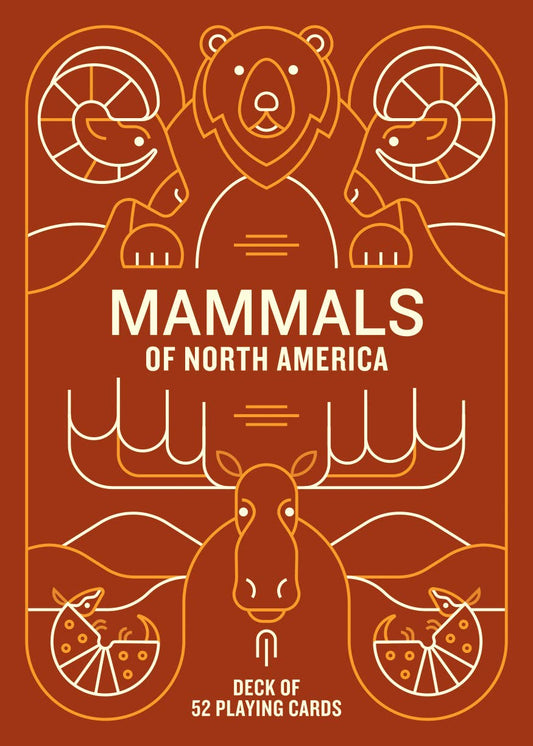 Mammals of North America Card Deck with illustrated cover featuring bear, ram, moose, and armadillo.