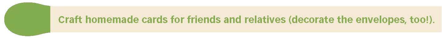Green and beige banner promoting homemade cards for screen-free family fun and creative play prompts.