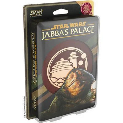 Jabbas Palace: A Love Letter Game box with palace logo and Jabba the Hutt on the cover.
