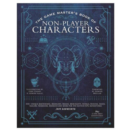 D&D 5E: Book of NPCs hardcover with blue cover.