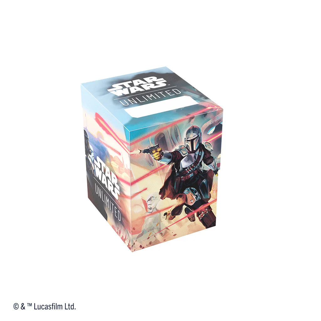 Star Wars Unlimited: Shadows of the Galaxy Soft Crate card storage box, Mandalorian and Grogu variant.