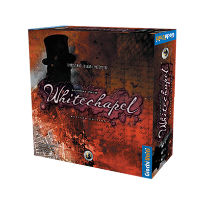 Letters from Whitechapel board game box for Jack the Ripper deduction game.