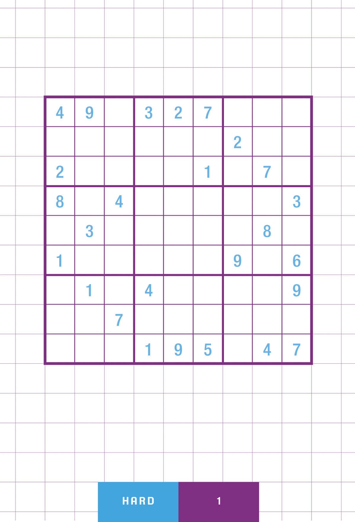 Sudoku: Medium to Hard, 9x9 logic puzzle on virtual graph paper with some cells filled.