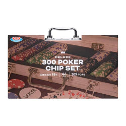 ALEX IDEAL DELUXE set with 300 11.5g poker chips and playing cards in an aluminum case.