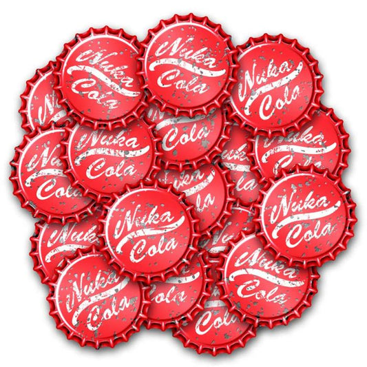 Fallout: Wasteland Warfare Nuka Cola Caps Set Revised metal bottle cap tokens.