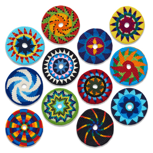 Indoor MayaFlya (Pocket Disc) featuring vibrant geometric patterns.
