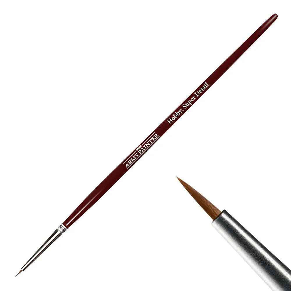 The Army Painter Hobby Brush - Super Detail with dark red handle. Designed for detailed, precision work.
