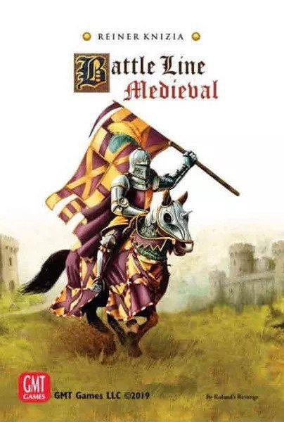 Battle Line: Medieval Edition game featuring a knight in armor with lance, flag, and horse on the cover.