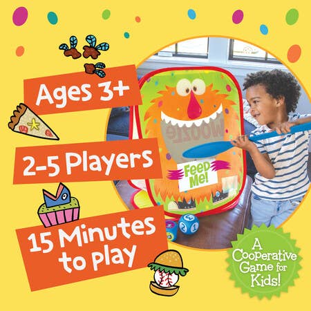 Giant Feed The Woozle cooperative game for ages 3+, 2-5 players, plays in about 15 minutes.