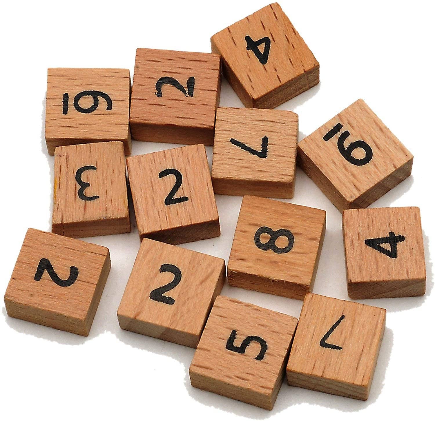 Walnut-stained wooden Sudoku board (11.5 in) with numbered tiles 1–9 scattered on the surface.