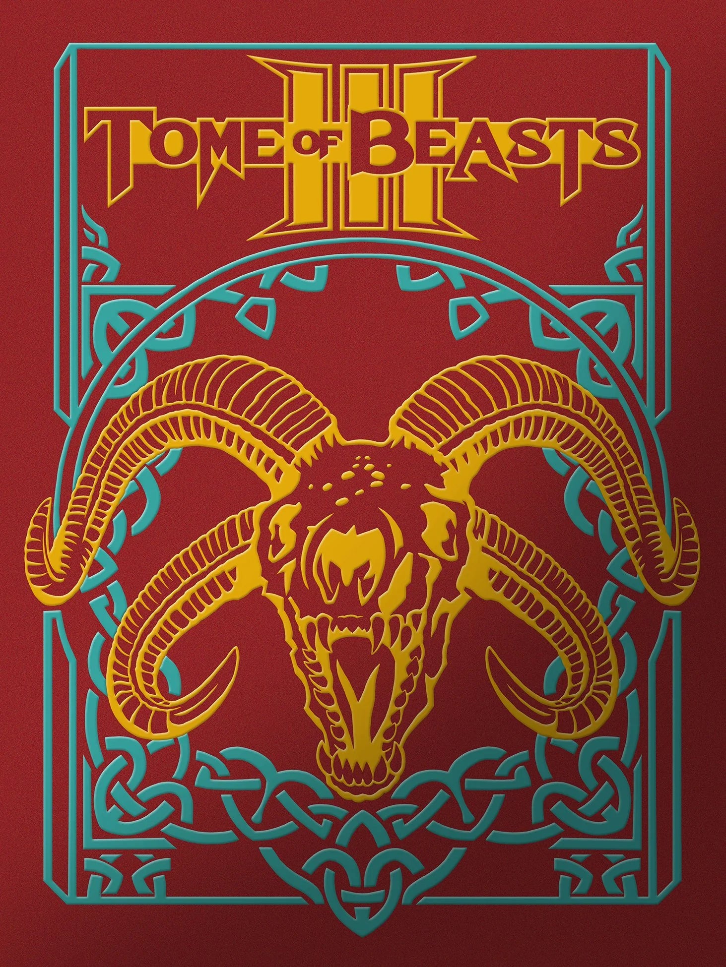Tome of Beasts: 3 Limited Edition cover for 5E, featuring a stylized ram skull with large curved horns.