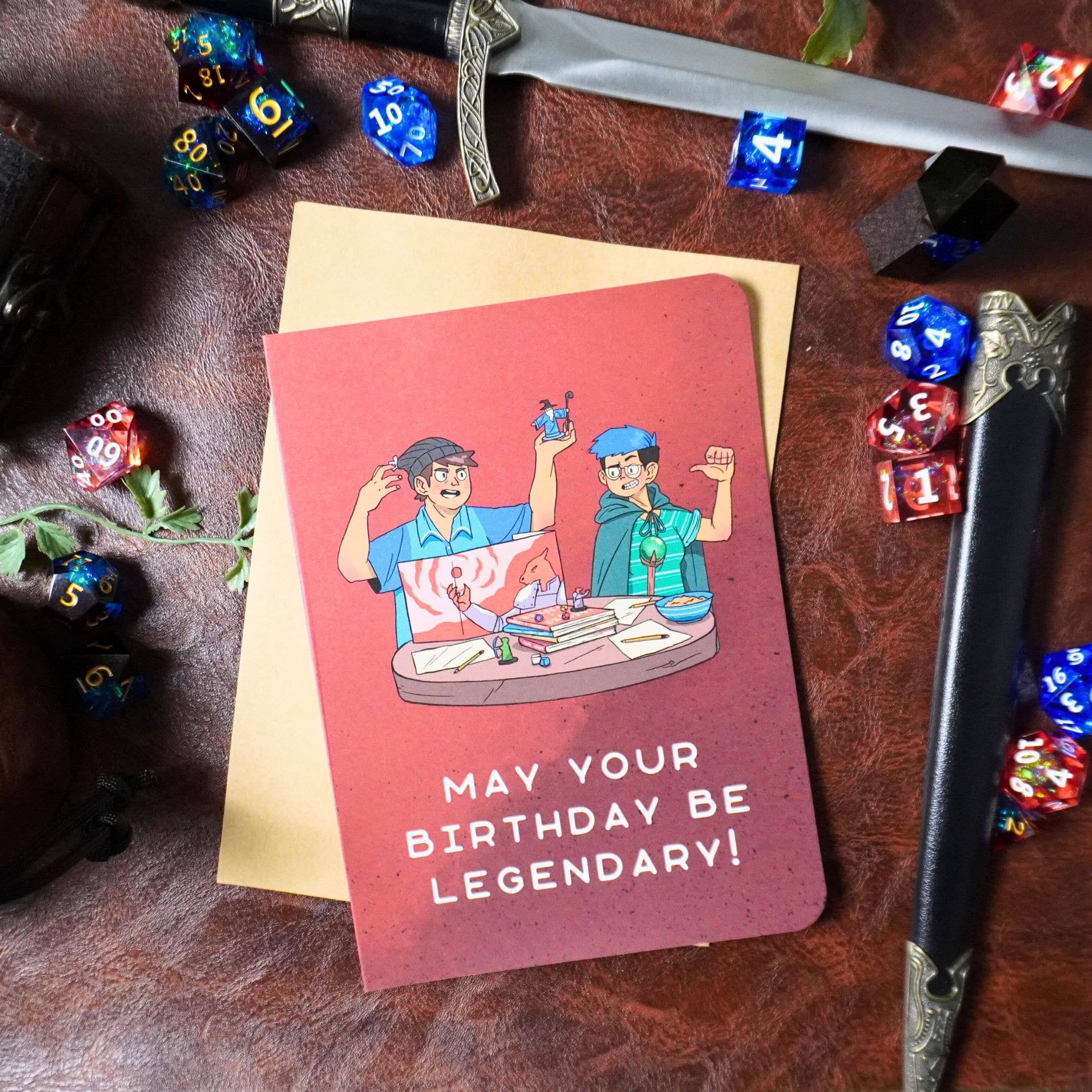 May Your Birthday Be Legendary handmade birthday card displayed.