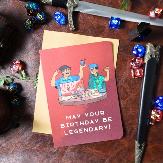 May Your Birthday Be Legendary handmade birthday card displayed.