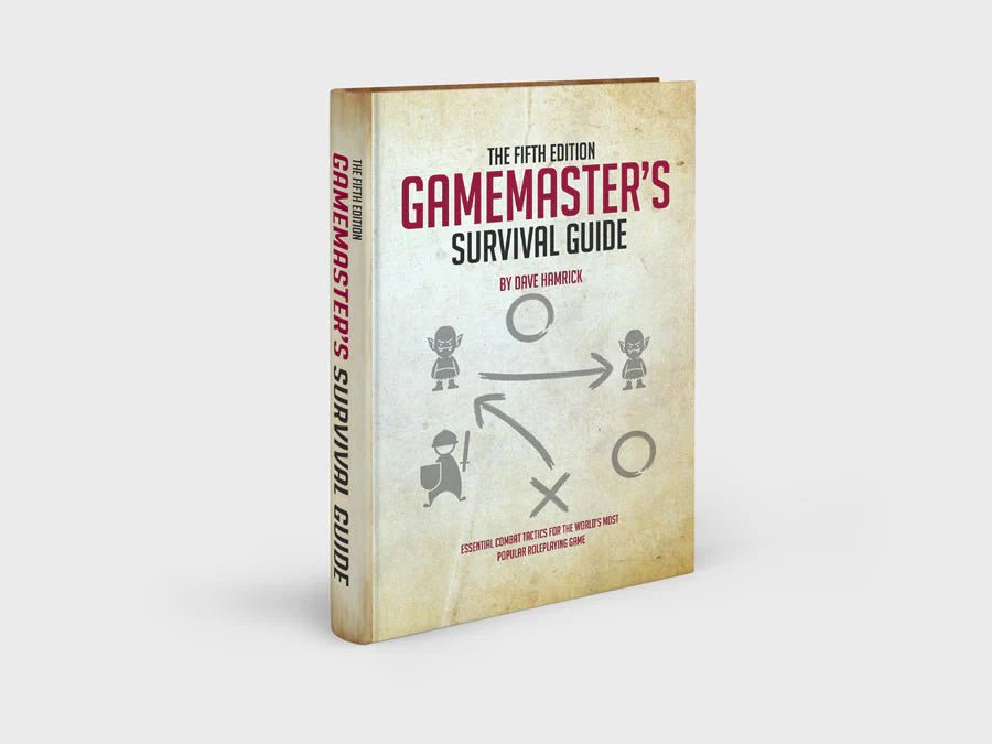 Gamemasters Survival Guide (5e) with game icons, upright on a light background.