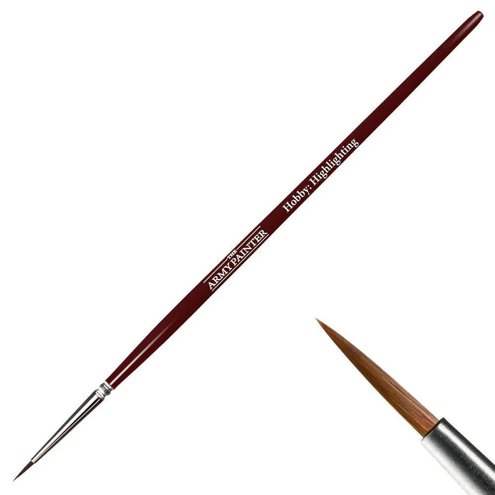 The Army Painter Hobby Brush - Highlighting with fine tip, taklon bristles, and dark red handle.
