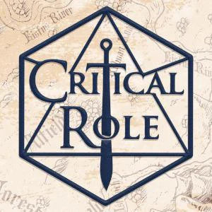 Critical Role Chibi Pin with a sword inside a hexagon design.