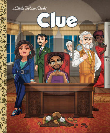 Hasbro Clue board game with six characters shown under the Clue logo.