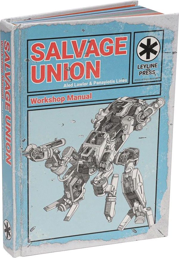 Salvage Union RPG: Core Rulebook, blue cover with a mech robot.