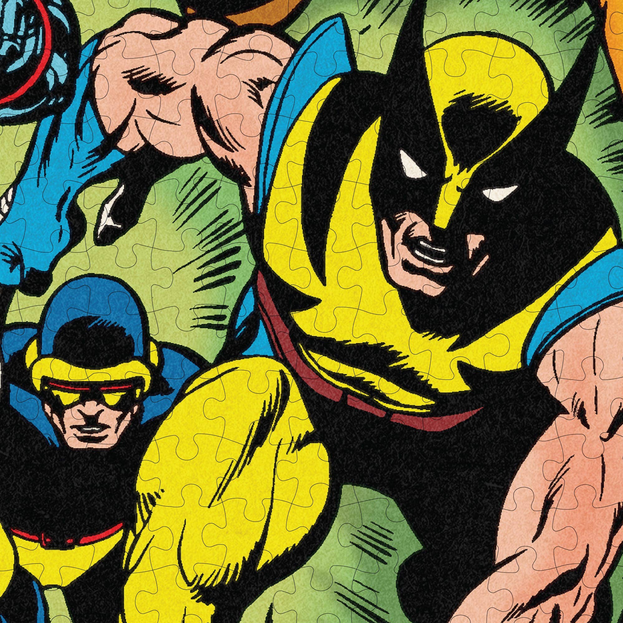 Marvel X-Men Giant-Size inspired jigsaw puzzle and trivia set with comic-style hero artwork.