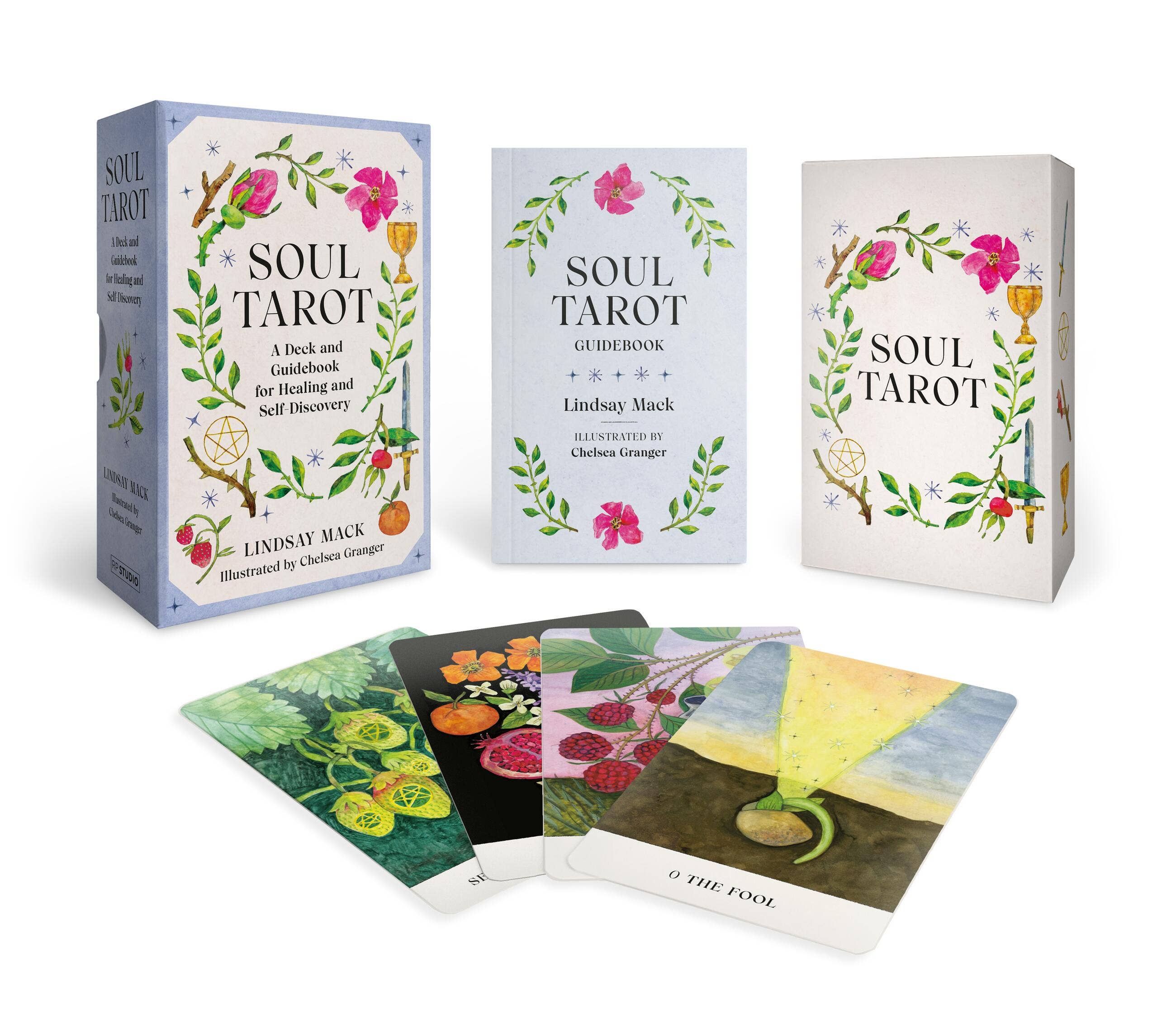 Soul Tarot deck with trauma-informed cards and guidebook by Lindsay Mack.