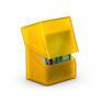 Deck Case Boulder 100+ yellow modular bin with open front, designed to store small colorful items.