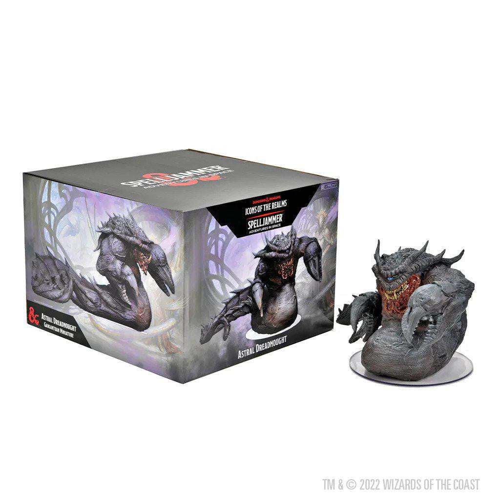 D&D: IR Spelljammers Astral Dreadnought miniature with its box.