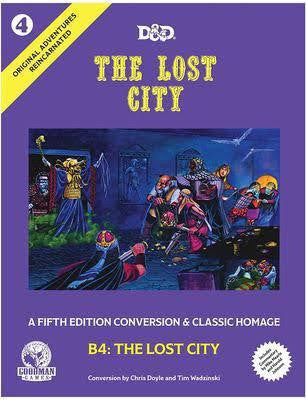 D&D Original Adventures Reincarnated 4 The Lost City cover, showing masked figures in an ancient pyramid setting.