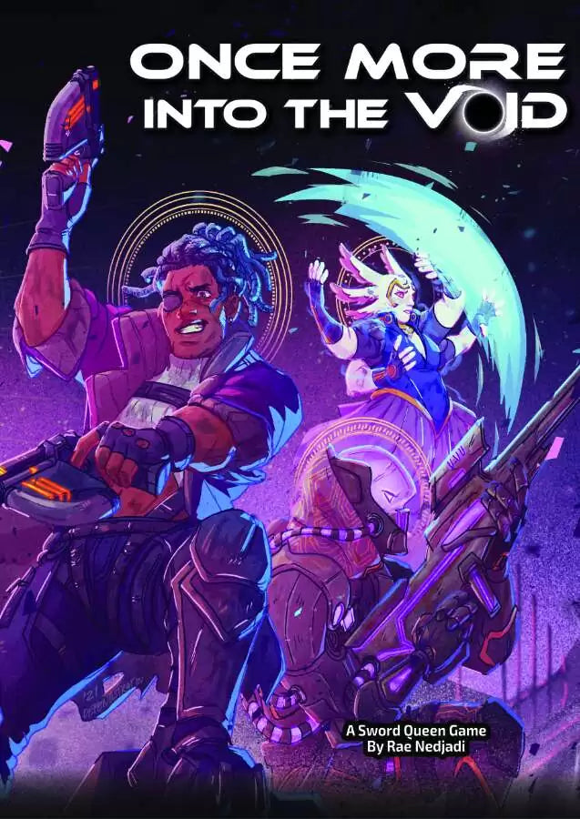 Once More Into The Void game cover featuring two armored heroes with energy weapons and the game title.