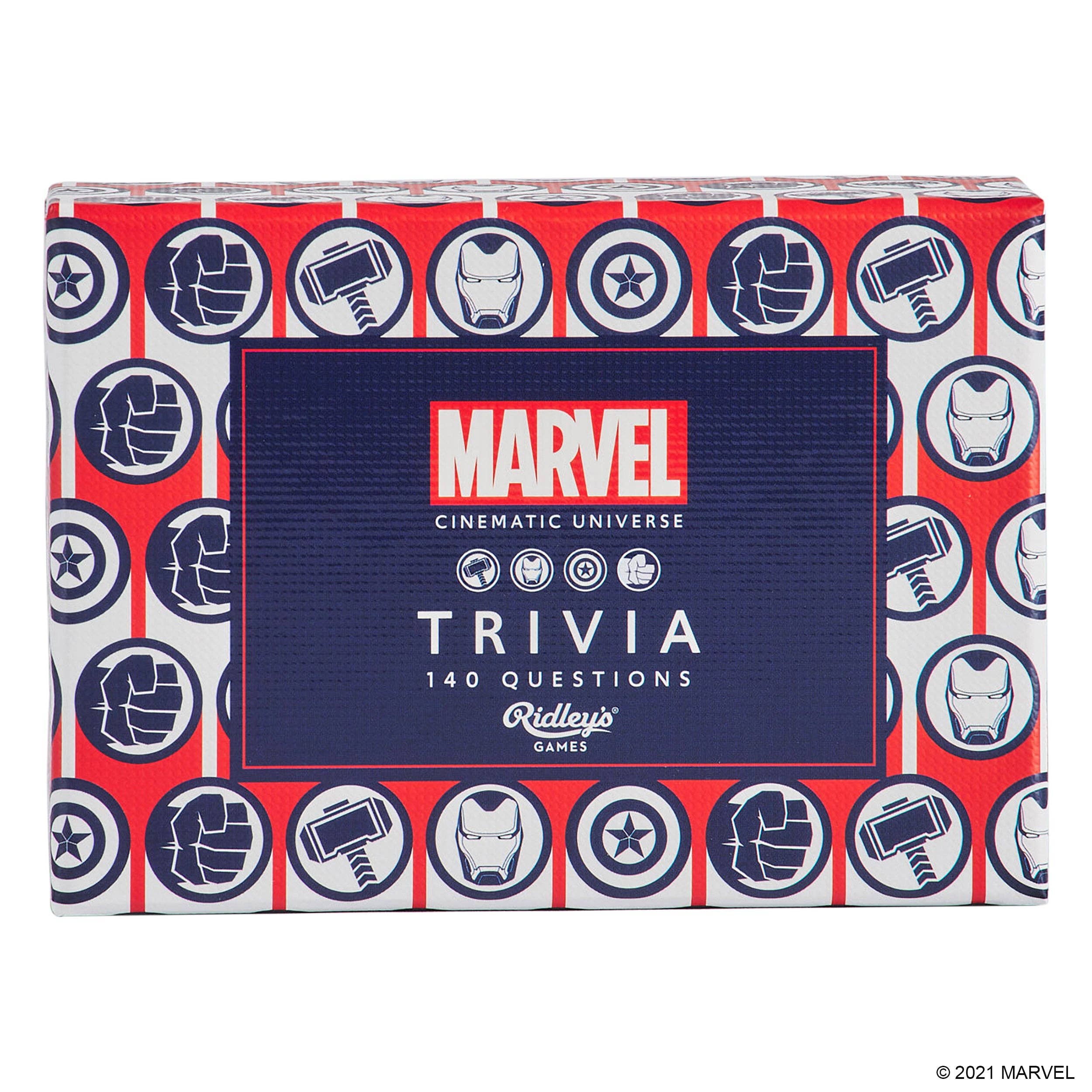 Marvel Trivia game with 140 Marvel Cinematic Universe questions by Ridleys Games.