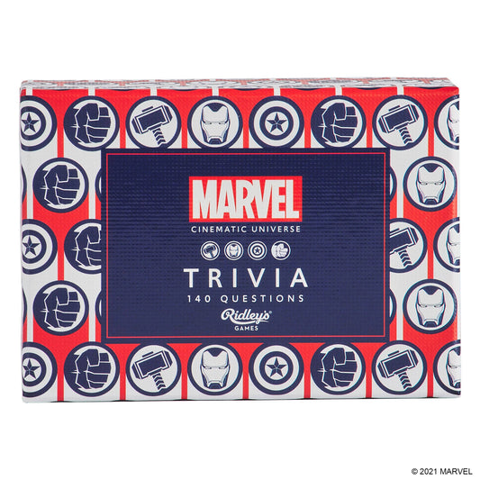 Marvel Trivia game with 140 Marvel Cinematic Universe questions by Ridleys Games.