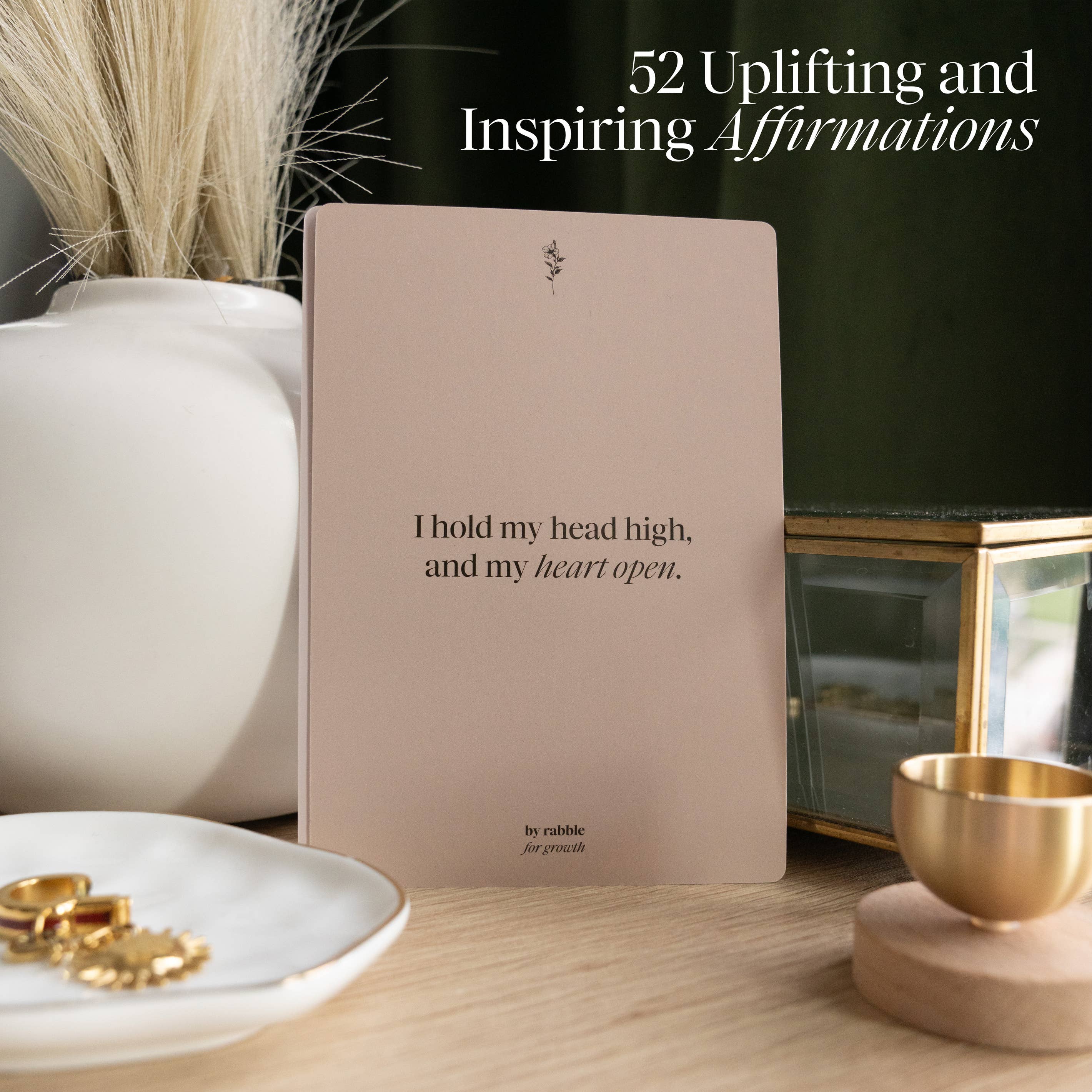 Self-Care & Affirmations set with 52 cards, each featuring an intention for daily affirmation.