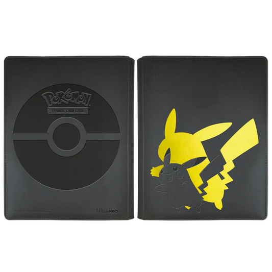 Elite Series Pokémon Pikachu 9-pocket zippered binder for trading cards.