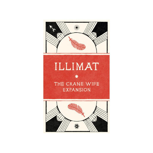 Illimat Expansion The Crane Wife Set box with red feather, geometric patterns, and Luminary cards.