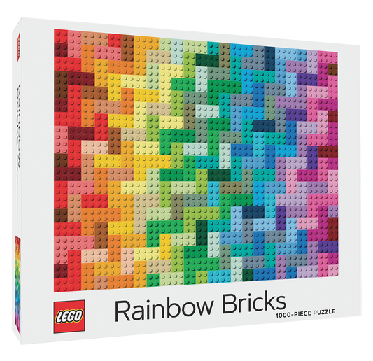 LEGO Rainbow Bricks Puzzle, 1000 pieces, features a gradient rainbow brick design.