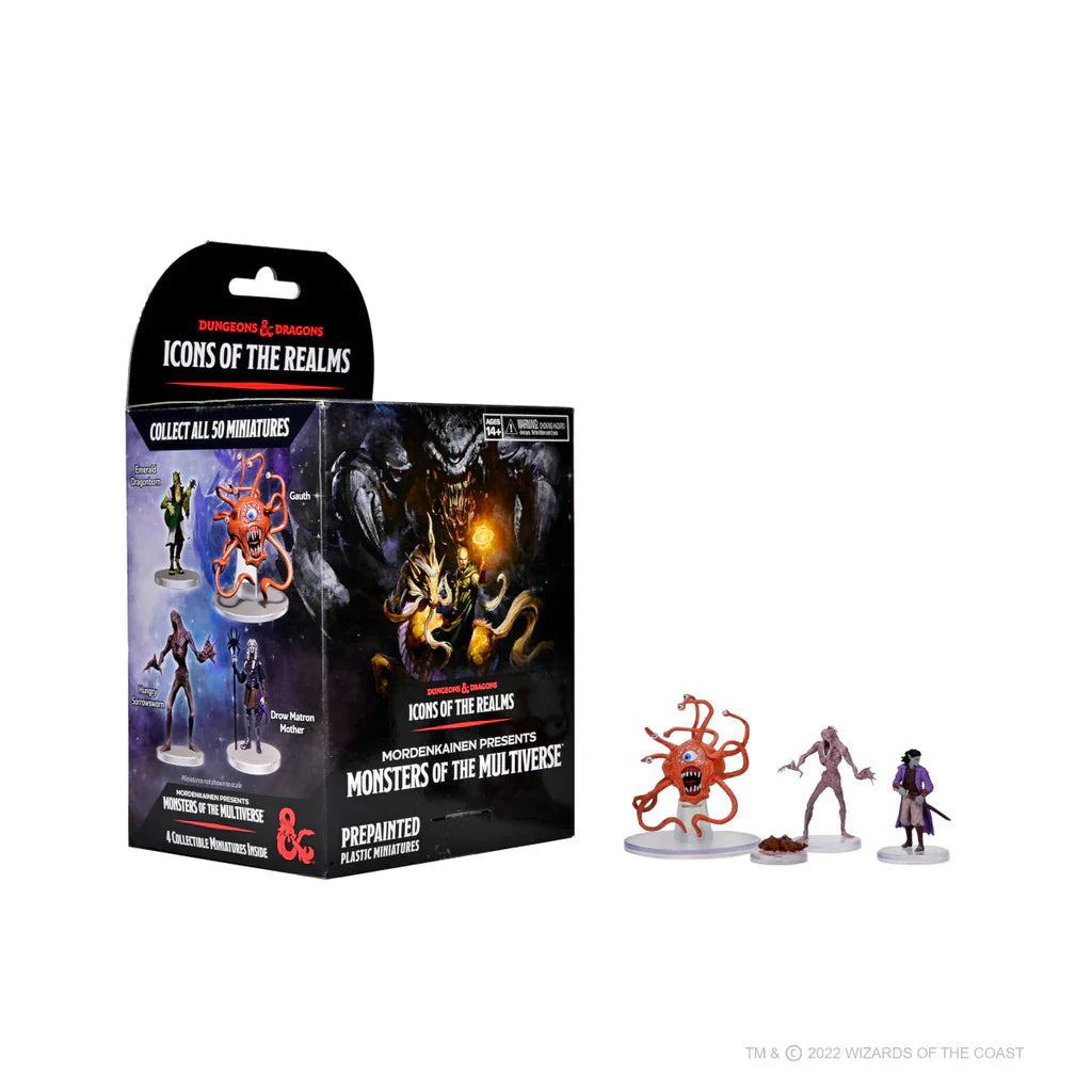 D&D Icons of the Realms Miniatures: Mordenkainen Presents Monsters of the Multiverse Huge Booster with three monsters.
