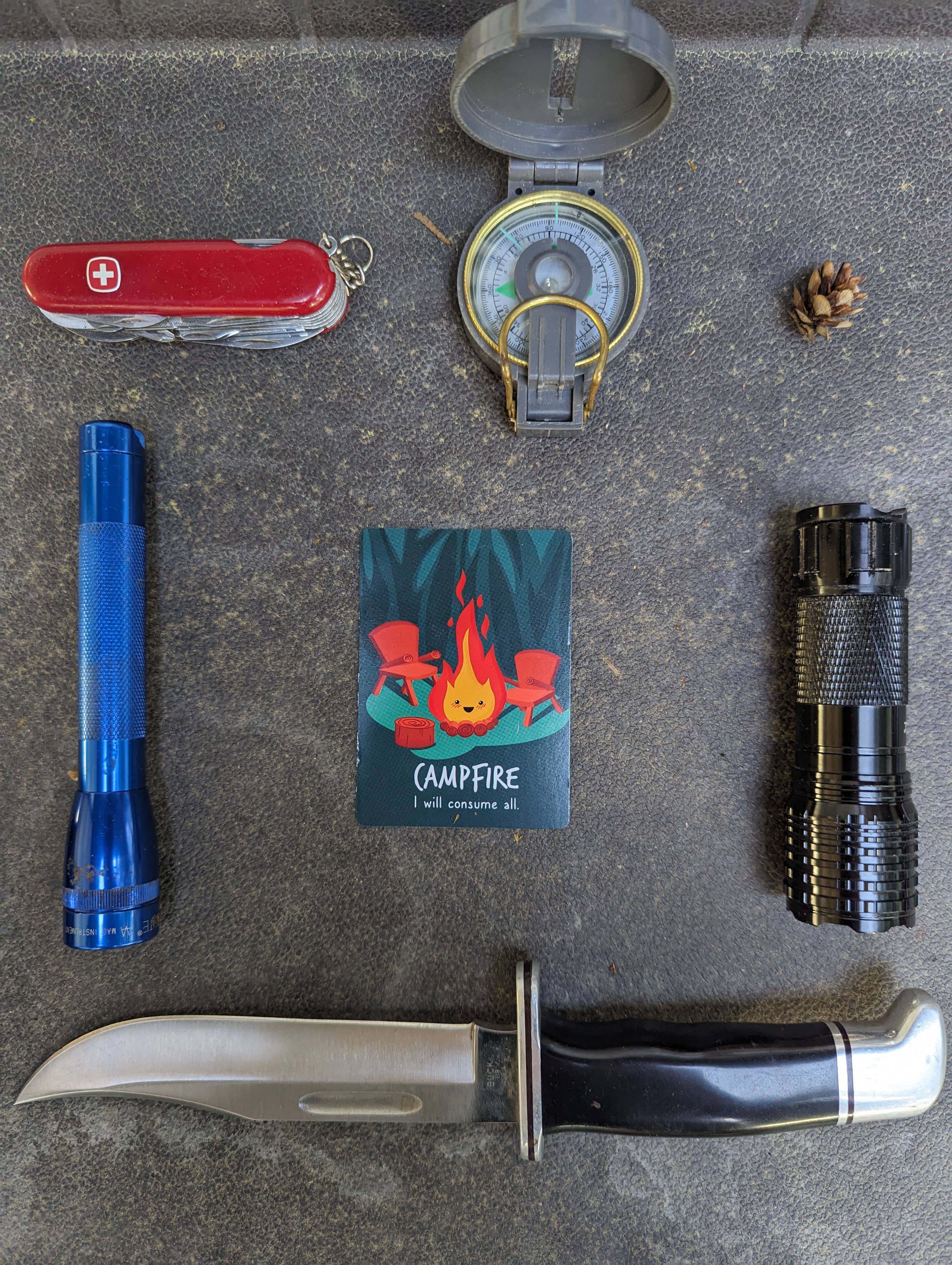 Roast card game for families, featuring a campfire theme and elements of playful strategy.