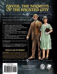 Call of Cthulhu 7E Arkham book with two people in 1920s attire on the cover.