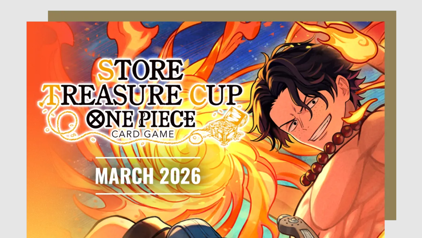 One Piece TCG 11a Prepay Store Treasure Cup card, March 2026, Gamelandia event.