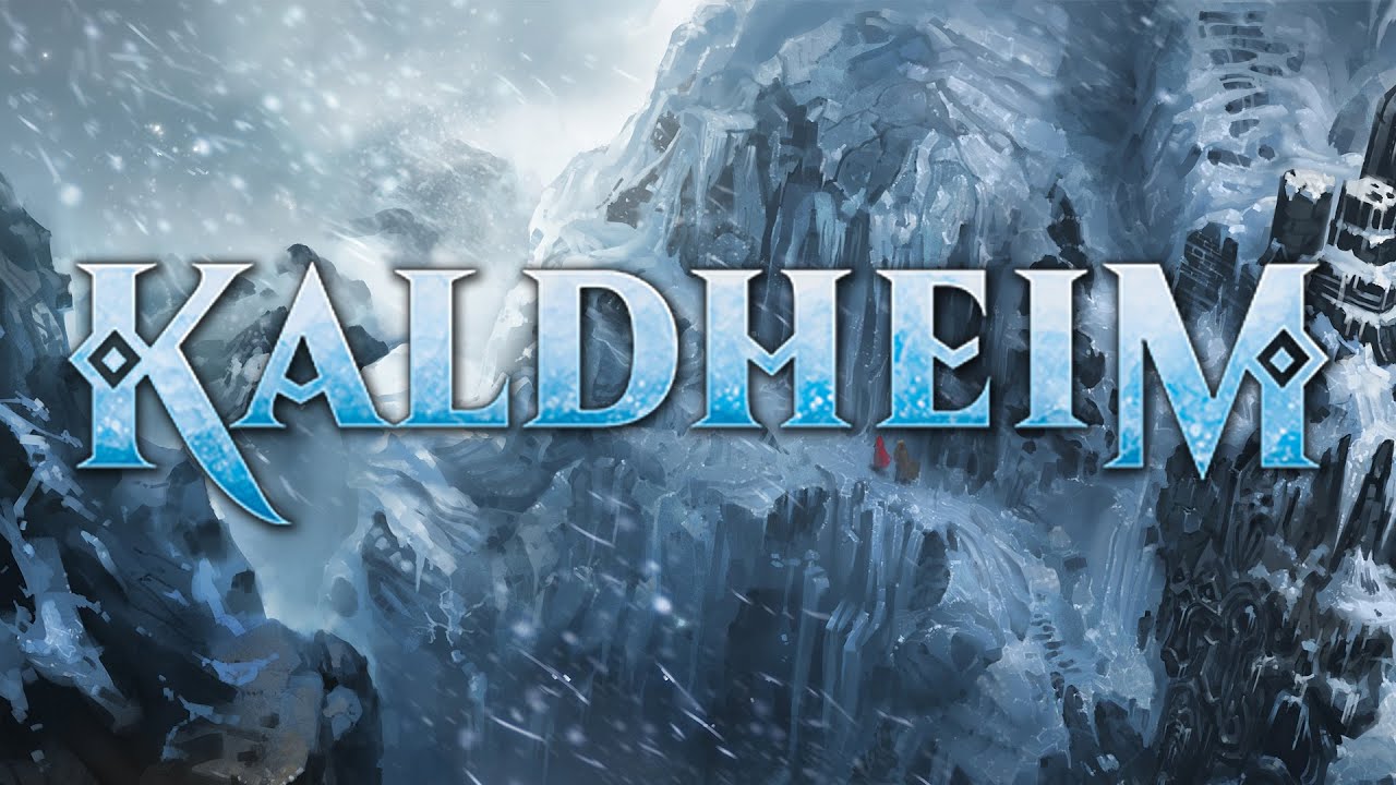 Magic: The Gathering Flashback Draft—Kaldheim, 6 players, prepaid. Blue logo and snowy cliffs visible.