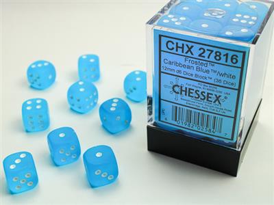 Chessex 12mm d6 Frosted Dice Block (36 dice)