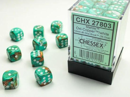 Chessex 12mm d6 MarbleDice Block (36 dice)